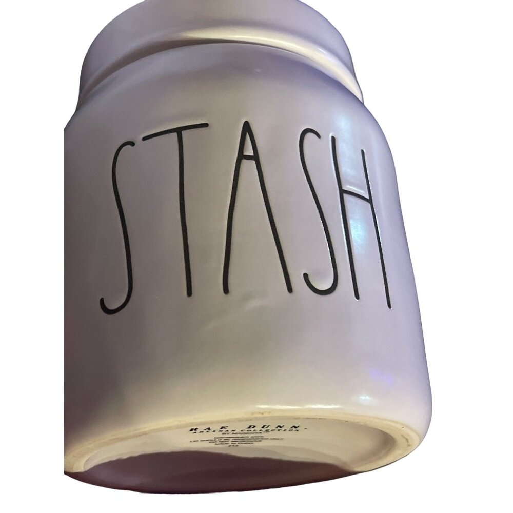 Rae Dunn‎ JAR "STASH" White Ceramic Storage Jar New!